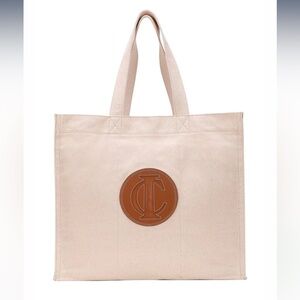 Ivy Cove Cream and Brown Grocery Tote Bag